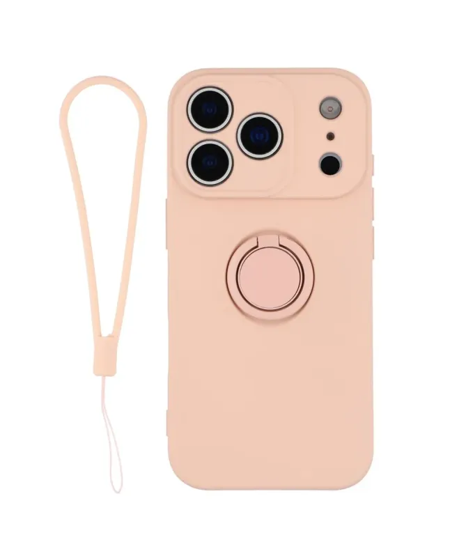 Coque iPhone 17 Pro silicone liquide avec anneau