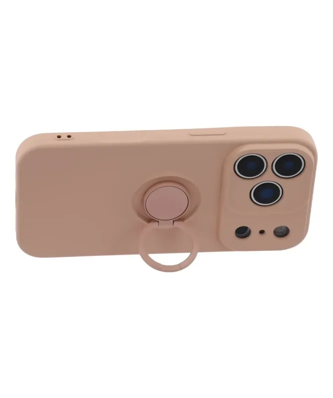 Coque iPhone 17 Pro silicone liquide avec anneau