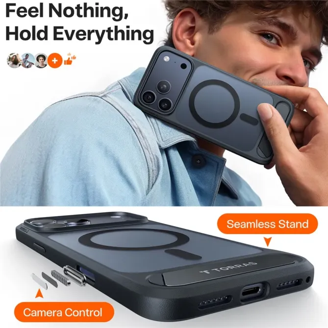 Coque iPhone 17 Pro Max à Support Rétractable | STEALTH-STAND