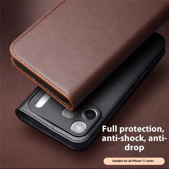 Housse iPhone 17 Pro Max en Cuir Véritable | QIALINO