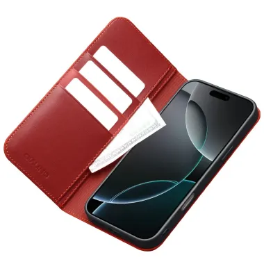 Housse iPhone 17 Pro Max en Cuir Véritable | QIALINO Rouge - photo 10