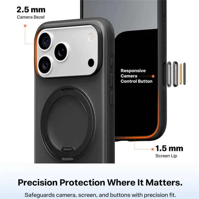 Coque iPhone 17 Pro Max à Support en Acier