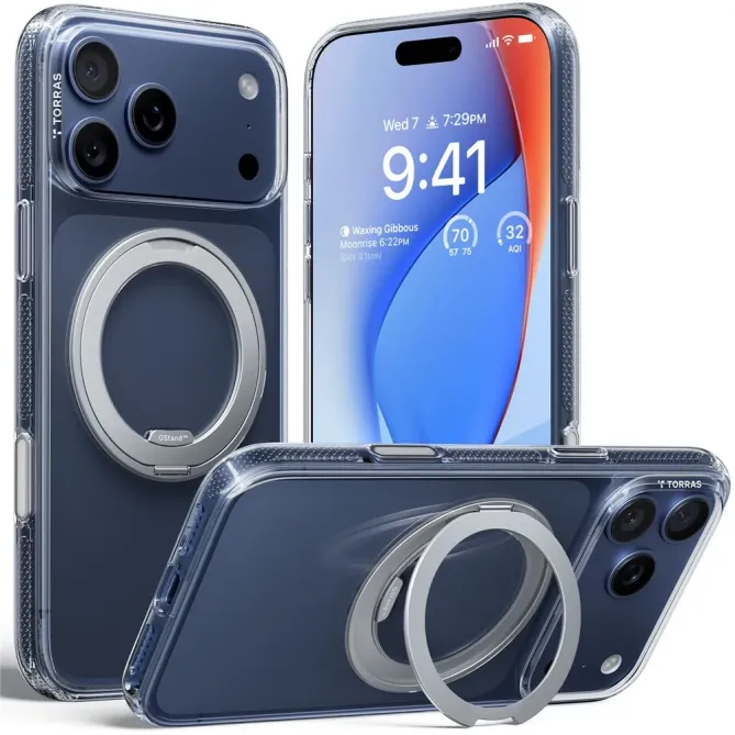 Coque iPhone 17 Pro Max à Support en Acier