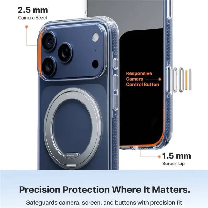 Coque iPhone 17 Pro Max à Support en Acier
