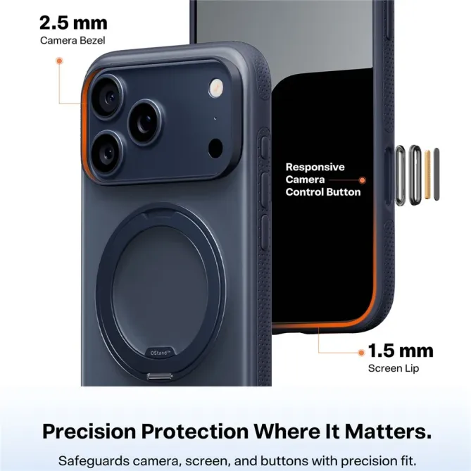 Coque iPhone 17 Pro Max à Support en Acier