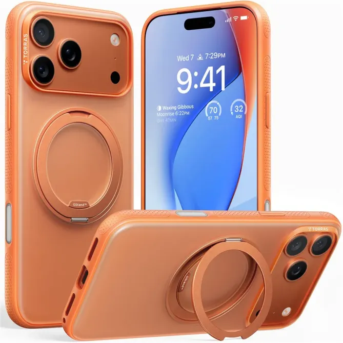 Coque iPhone 17 Pro Max à Support en Acier