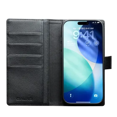 Housse iPhone 17 Pro Max 2-en-1 Détachable en Cuir | QIALINO Noir - photo 7