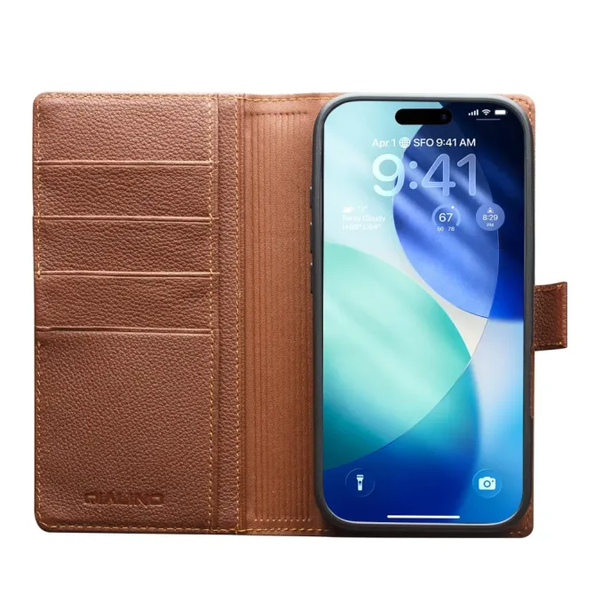Housse iPhone 17 Pro 2-en-1 Détachable en Cuir | QIALINO
