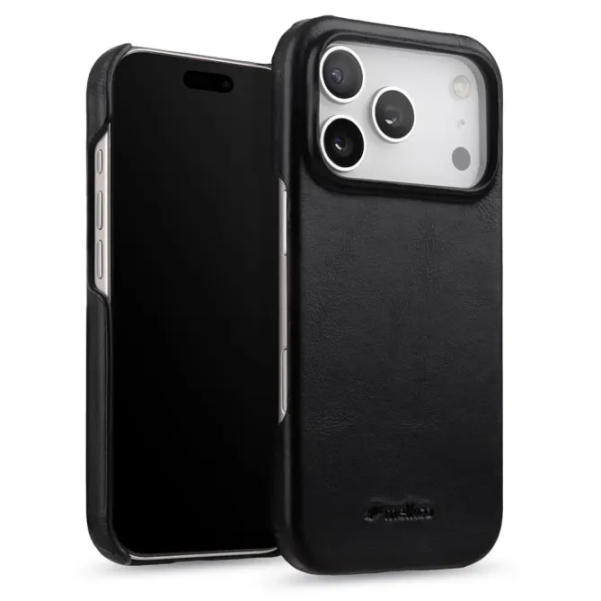 Coque iPhone 17 Pro Max en Cuir Véritable MagSafe