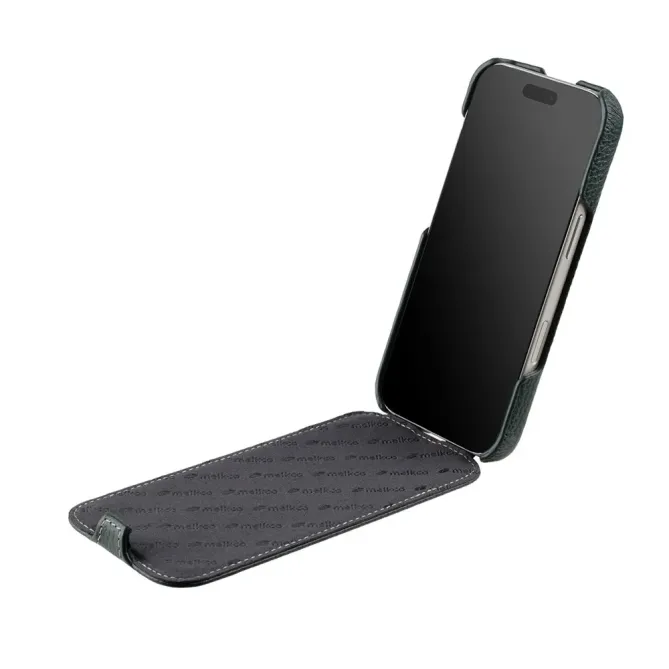 Étui iPhone 17 Pro Max Rabat Vertical Cuir Véritable