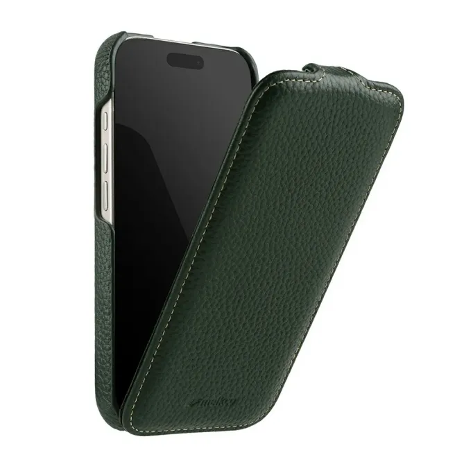 Étui iPhone 17 Pro Max Rabat Vertical Cuir Véritable