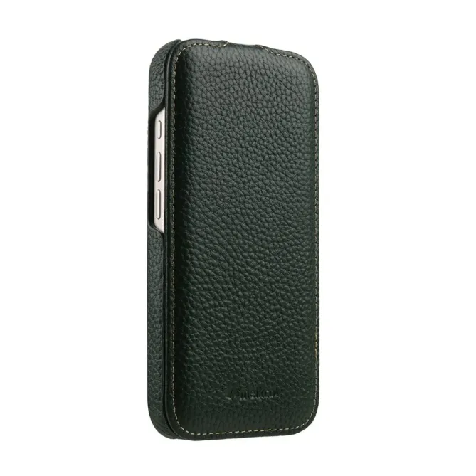 Étui iPhone 17 Pro Max Rabat Vertical Cuir Véritable