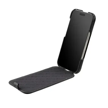 Étui iPhone 17 Pro Max Rabat Vertical Cuir Véritable