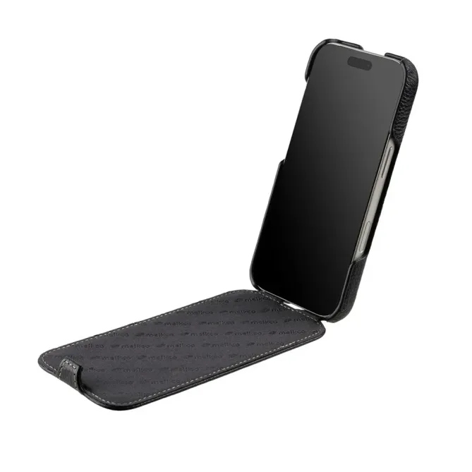 Étui iPhone 17 Pro Max Rabat Vertical Cuir Véritable