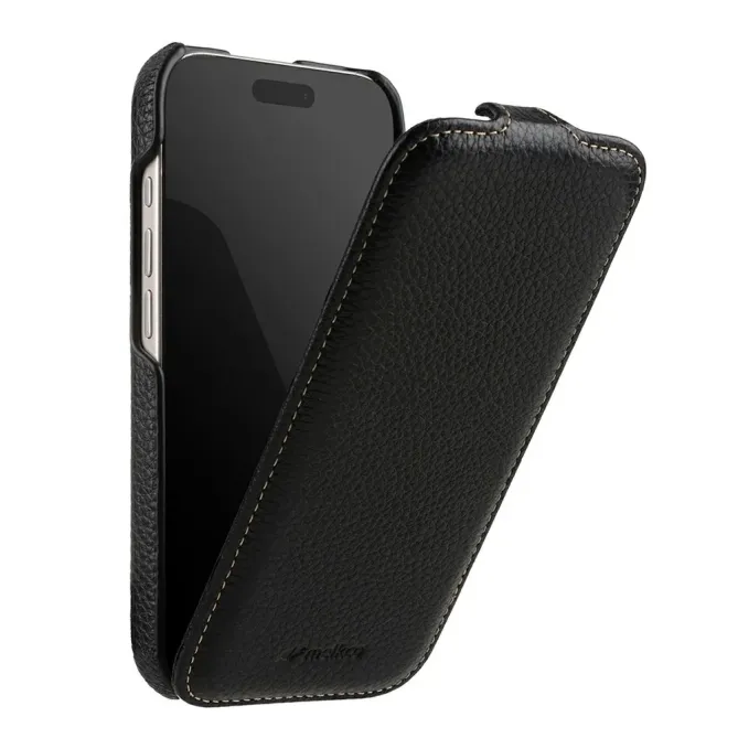 Étui iPhone 17 Pro Max Rabat Vertical Cuir Véritable