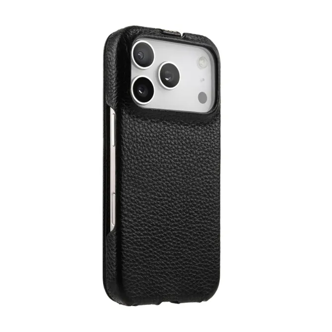 Étui iPhone 17 Pro Max Rabat Vertical Cuir Véritable