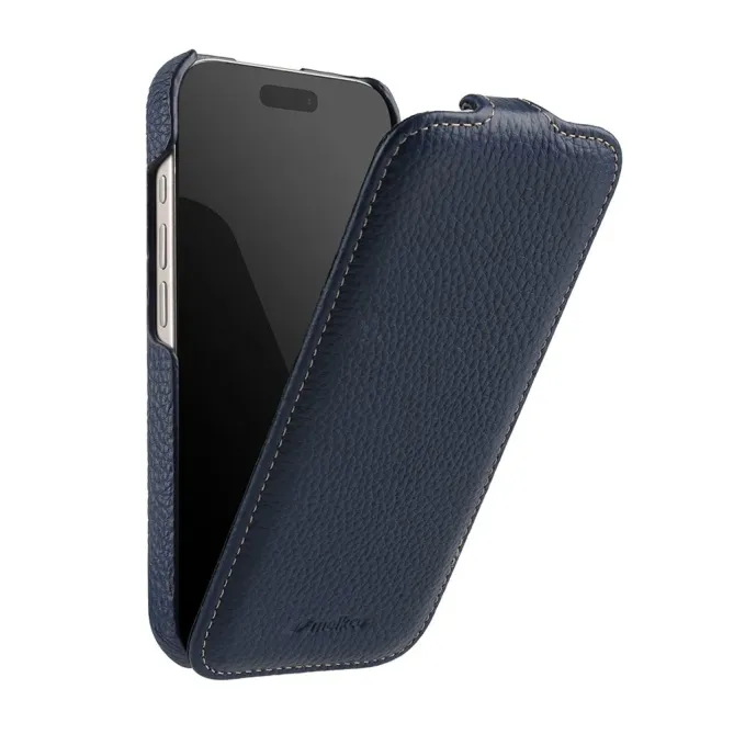 Étui iPhone 17 Pro Max Rabat Vertical Cuir Véritable