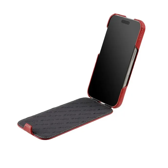 Étui iPhone 17 Pro Max Rabat Vertical Cuir Véritable