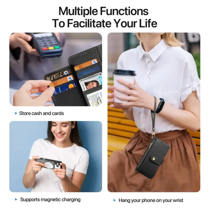 Housse iPhone 17 Pro Max 2-en-1 en Cuir Zippé | LAWA