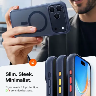 Coque iPhone 17 Pro Max à Fini Mat Antichoc | X-SHOCK Bleu marine - photo 15