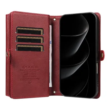 Housse Portefeuille à Bandoulière pour iPhone 17 Pro Max | Organizer Rouge foncé - photo 32