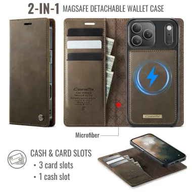Housse Portefeuille Détachable iPhone 17 Pro Max MagSafe Marron - photo 2