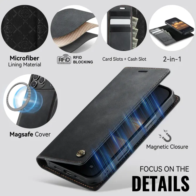 Housse Portefeuille Détachable iPhone 17 Pro Max MagSafe