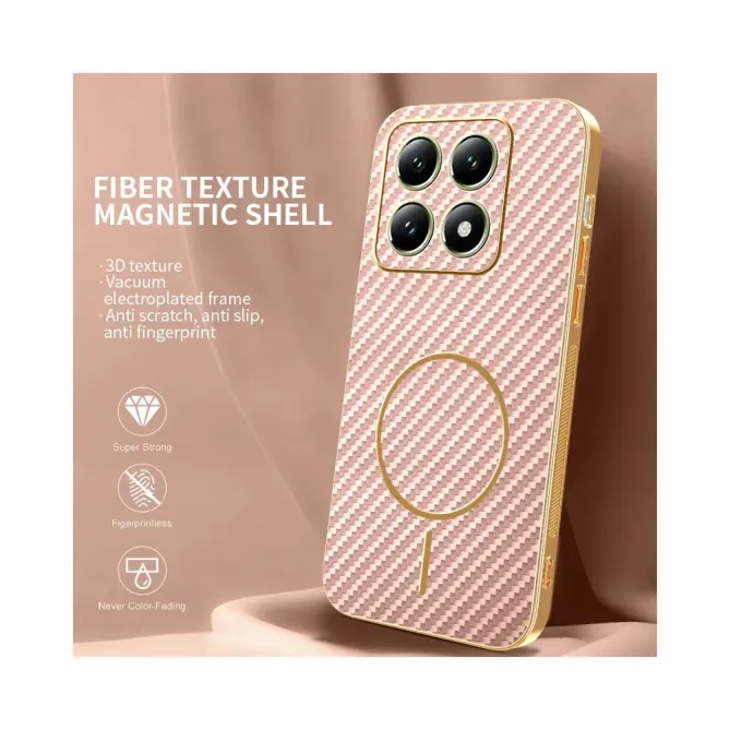 Coque Xiaomi 14T Texture Carbone MagSafe