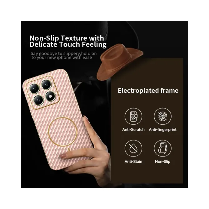Coque Xiaomi 14T Texture Carbone MagSafe