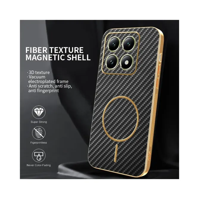 Coque Xiaomi 14T Texture Carbone MagSafe