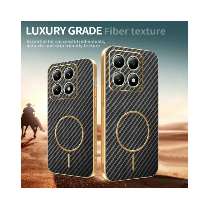 Coque Xiaomi 14T Texture Carbone MagSafe