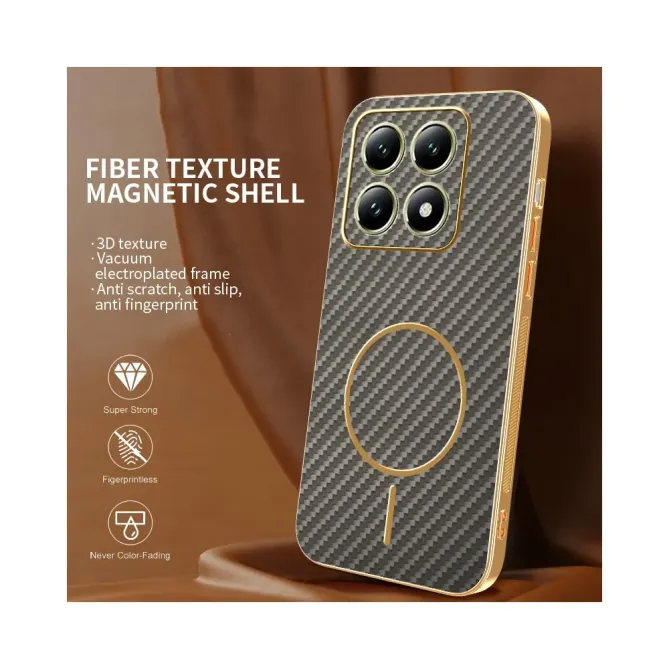 Coque Xiaomi 14T Texture Carbone MagSafe
