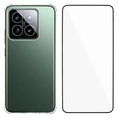 Pack Xiaomi 14T | Coque Coins Renforcés Transparente avec Verre Trempé