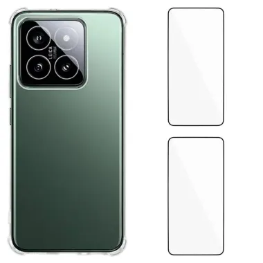 Pack Xiaomi 14T | Coque Coins Renforcés Transparente avec 2 Verre Trem