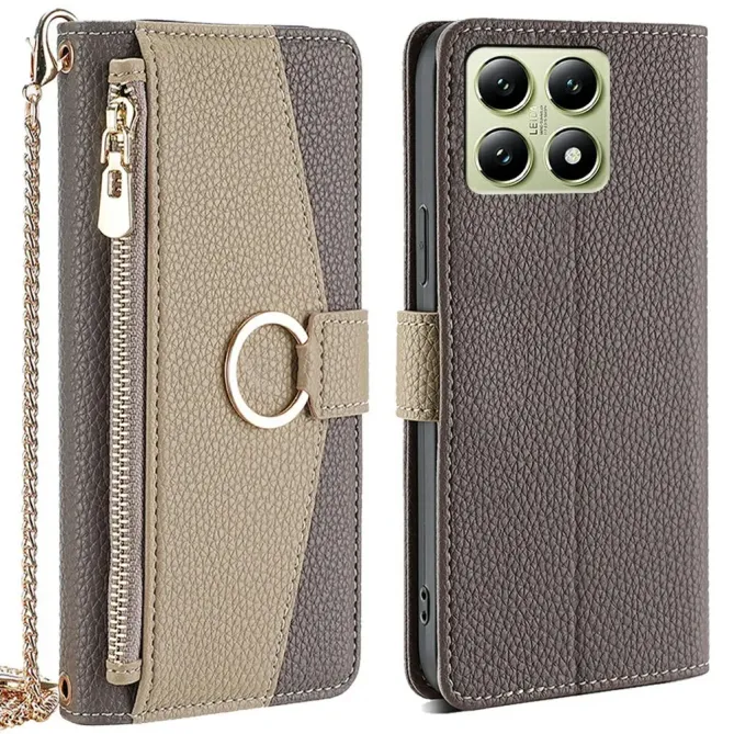 Housse Xiaomi 14T luxury portefeuille avec chaîne