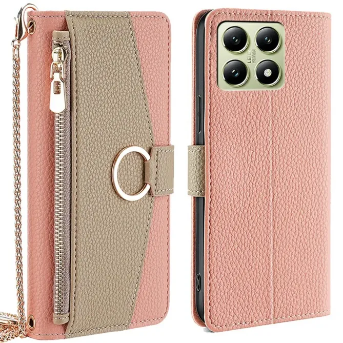 Housse Xiaomi 14T luxury portefeuille avec chaîne