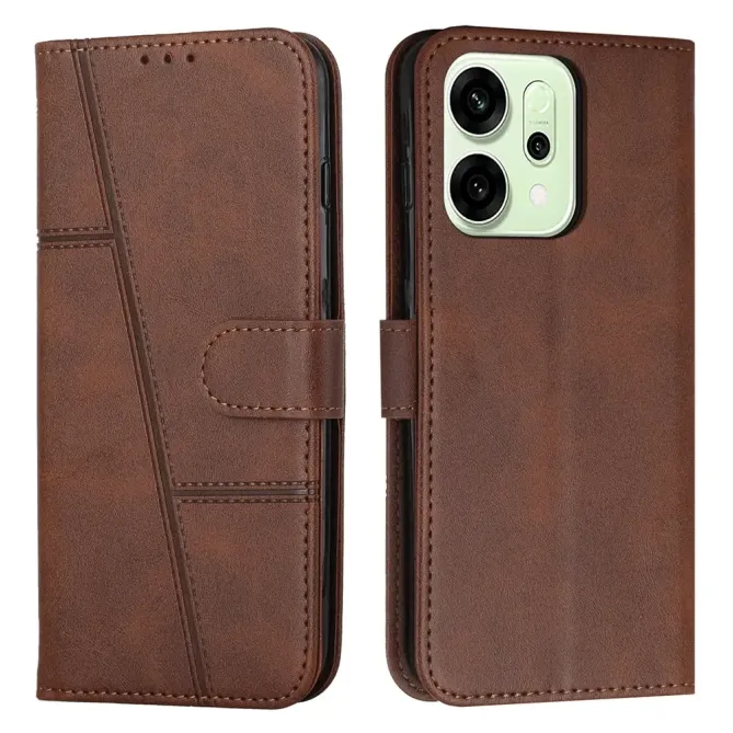 Housse Oppo Reno 14 5G Effet Cuir Lignes Gravées
