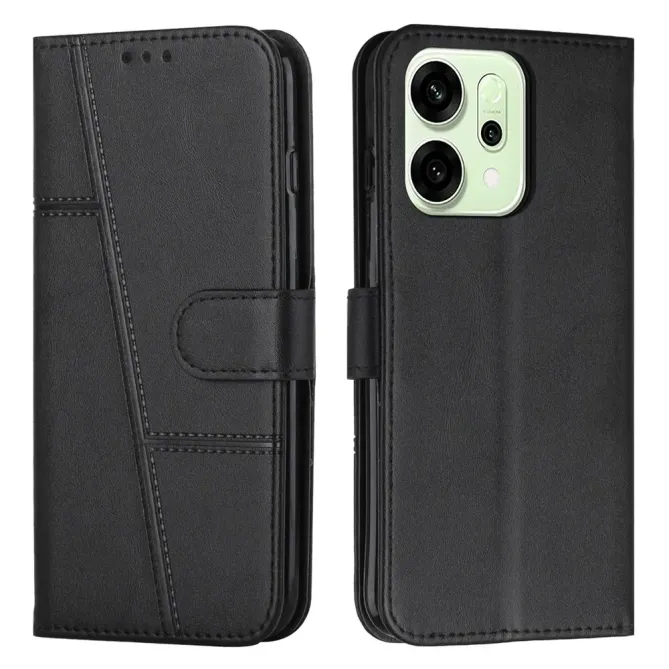 Housse Oppo Reno 14 5G Effet Cuir Lignes Gravées