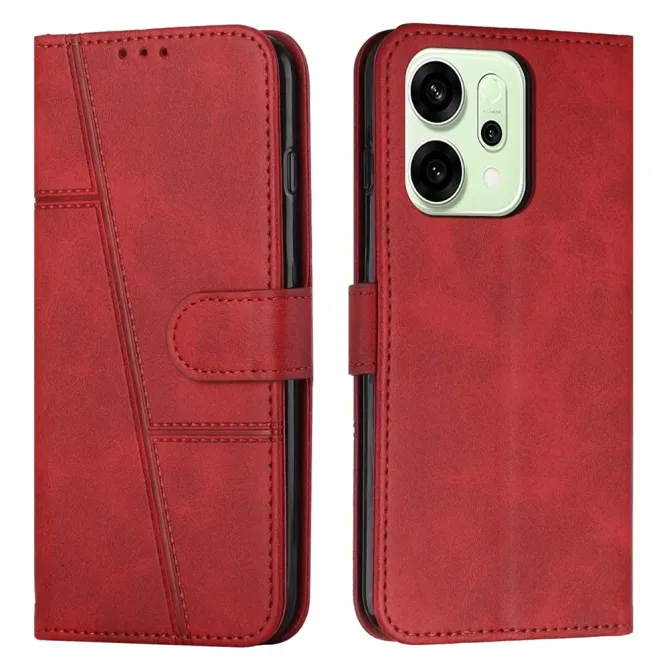 Housse Oppo Reno 14 5G Effet Cuir Lignes Gravées