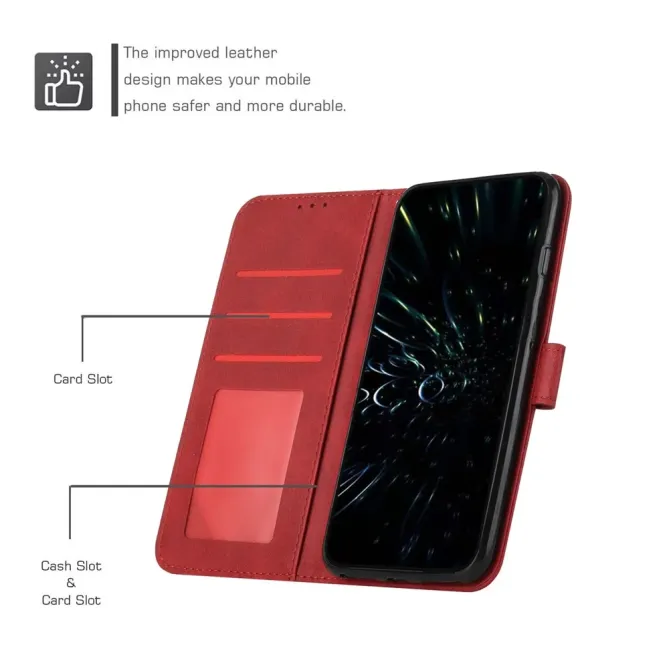 Housse Oppo Reno 14 5G Effet Cuir Lignes Gravées