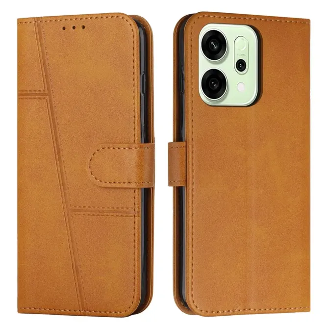 Housse Oppo Reno 14 5G Effet Cuir Lignes Gravées