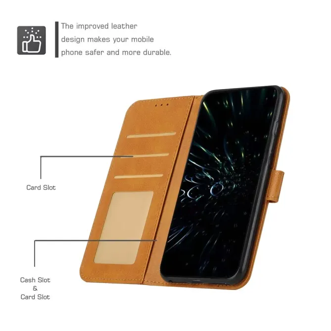 Housse Oppo Reno 14 5G Effet Cuir Lignes Gravées