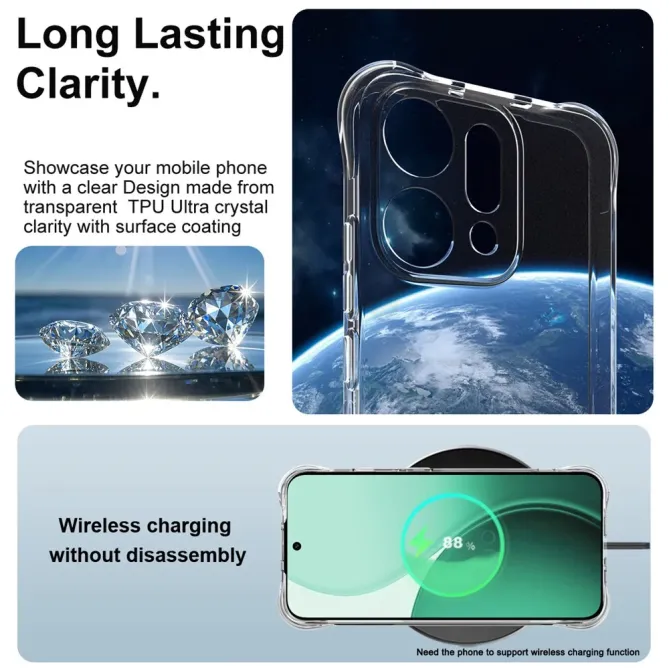 Coque Oppo Reno 14 5G Transparente à Coins Airbag