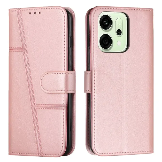 Housse Oppo Reno 14 5G Effet Cuir Lignes Gravées
