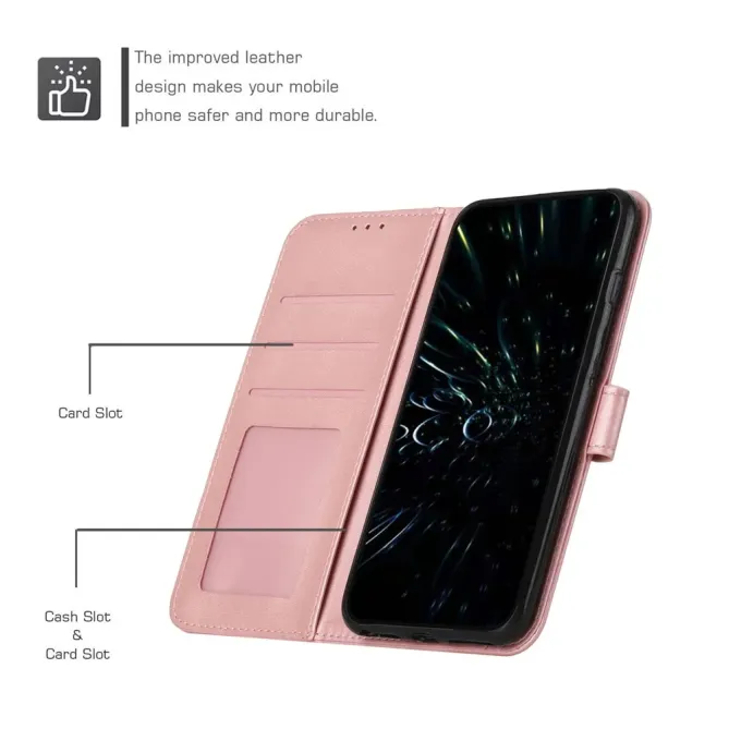 Housse Oppo Reno 14 5G Effet Cuir Lignes Gravées
