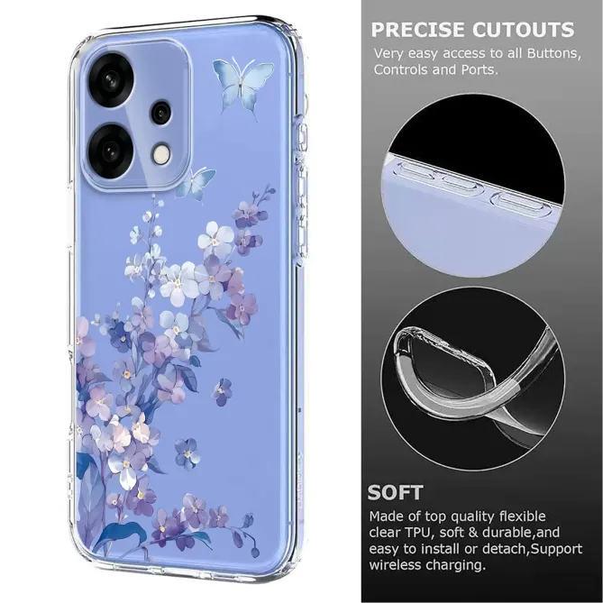 Coque Oppo Reno 14 5G Fleurs et Papillons