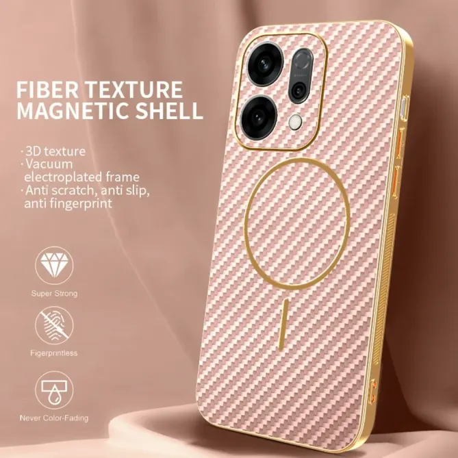 Coque Oppo Reno 14 5G Texture Carbone MagSafe