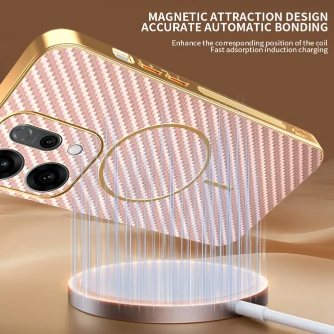 Coque Oppo Reno 14 5G Texture Carbone MagSafe