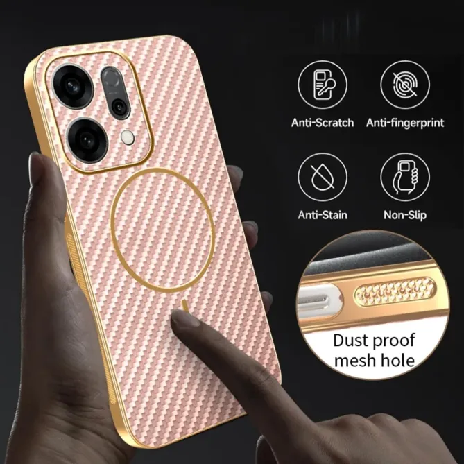Coque Oppo Reno 14 5G Texture Carbone MagSafe