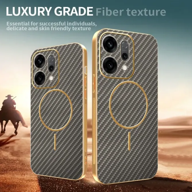 Coque Oppo Reno 14 5G Texture Carbone MagSafe